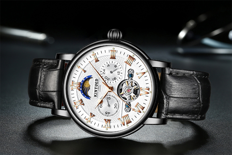 KINYUED 2019 Creative Automatic Men Watches Luxury Brand Moon Phase Mens Mechanical Watch
