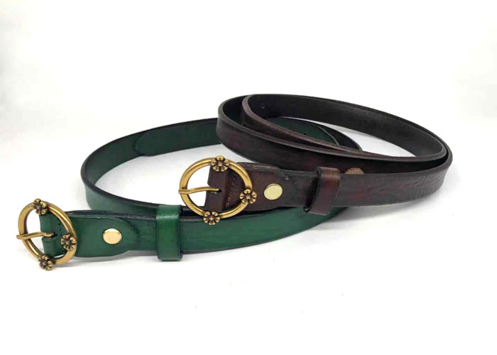 95cm Womens Casual Leather Belt For Jeans Green Color
