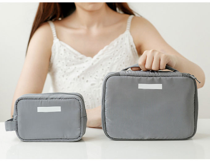 Double Zip Travel Portable Toiletry Fashion Samll Cosmetic Bag