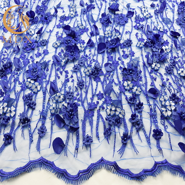 20% Polyester Wedding Lace Fabrics Decoration Floral Embroidered Mesh Fabric