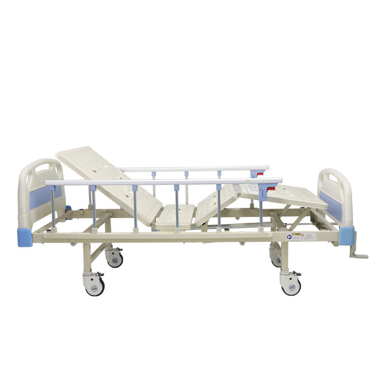 Two Function Manual Crank Medical Hospital Bed With 5'' Noiseless Caster