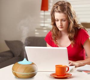 Wholesale Yoga Spa 300ml Wood Grain Ultrasonic Cool Mist Whisper-Quiet Humidifier for home from china suppliers