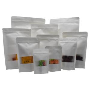 Wholesale White Frosted Window Zipper 700g Kraft Paper Pouches from china suppliers