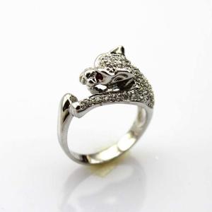 Wholesale Women Jewelry 925 Silver Pave Clear Cubic Zirconia Animal Ring (S-RJ690) from china suppliers