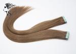 Dark Brown Indian Virgin Tape In Human Hair Extensions , Straight Indian Hair