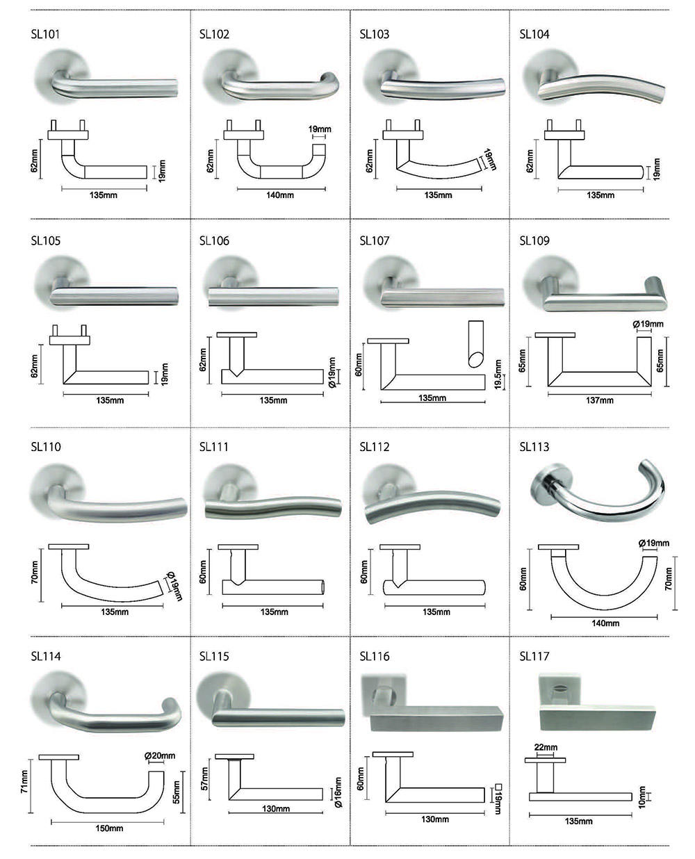 Other lever options for entryway door handle SR02SL255
