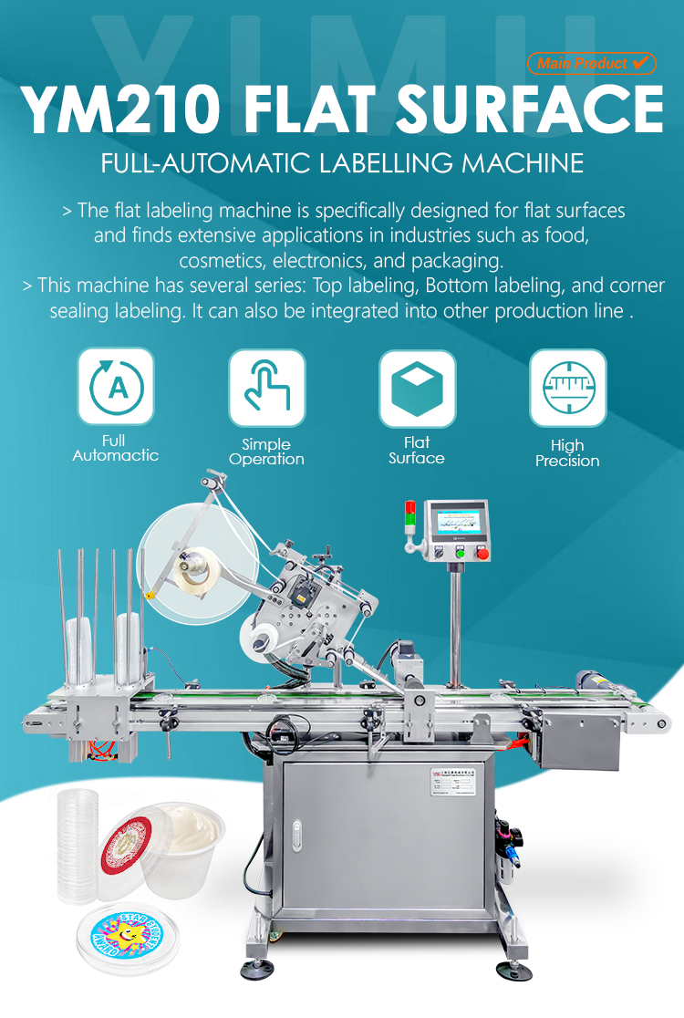 YIMU YM210 Automatic LABELING MACHINE for Storage Box Glass Jar Food Container Plastic Lid