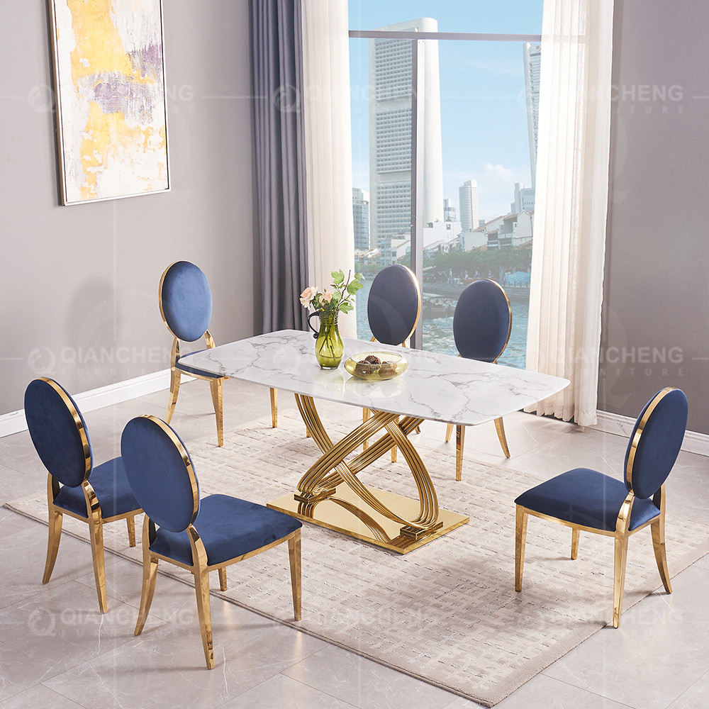 180x90x75cm Luxury White Dining Table Smooth Touch Rectangle Marble Table