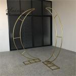 Wedding Decoration Backdrop Stand Wholesale Unique Moon Shape White Metal Stand