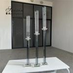 ZT-062 Chic 4 pcs different size white stem crystal pillar candle holder for