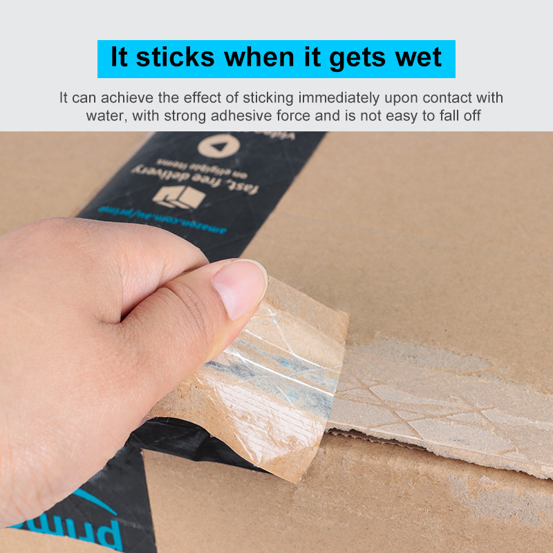 Custom Logo Environmentally Wet Water Activated Reinforced Adhesive Paper & Film Kraft Packaging Adhesive Tape