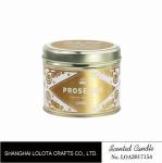 Silver And Golden Color Beautiful Scented Candles , Soy Wax Small Tin Candles
