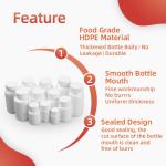 Empty Round White Plastic Pill Bottle HDPE medicine bottle 50ml 60ml 100ml 150ml