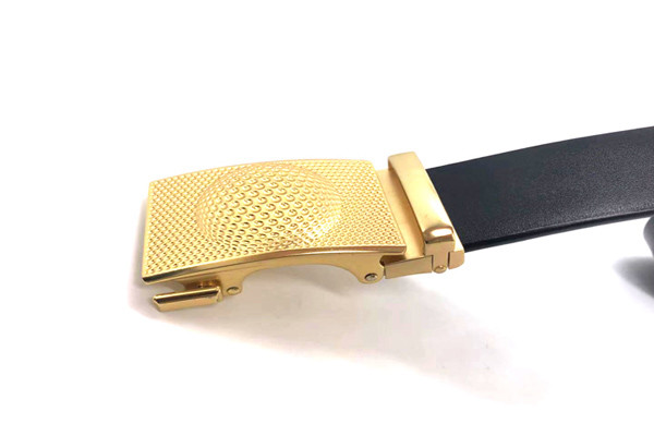 3.5cm Width Mens Automatic Buckle Belt / Ratchet Dress Belt Black Color With Automatic Sliding Buckle