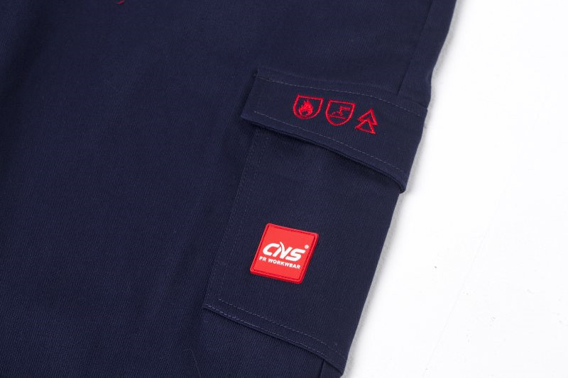 Press Stud Cotton Fr Safety Clothing , 350gsm Fire Retardant Work Trousers