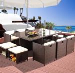 Leisure Aluminium Outdoor Garden wicker chair PE Rattan patio Backyard table and