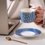 Reusable Floral Decal Design Porcelain Cup And Saucer Set Ceramic Turkish Coffee