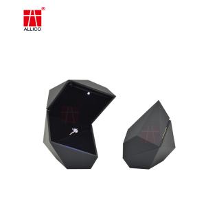 Wholesale ISO Matt Lamination Black Cardboard Jewelry Boxes For Engagement Ring from china suppliers