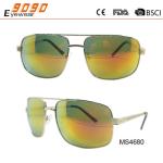 Unisex fashion sunglasses with mirror lens ,made of metal frame