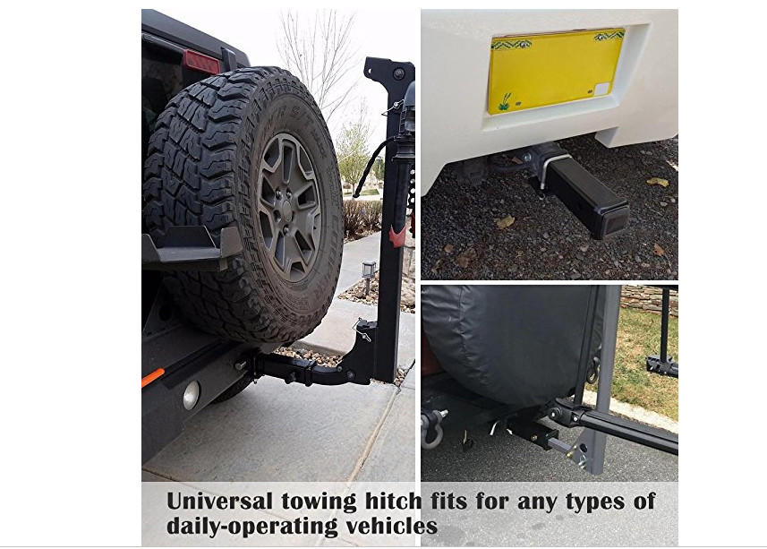 Black Powder Coat Finish Trailer Hitch Extension Receiver For Tow Bar Ball Mount
