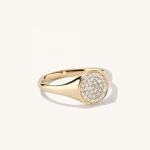 OEM ODM Mens 14K Gold Signet Ring Women'S Zircon Gold Ring Customized