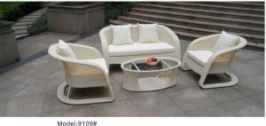 Wholesale 4pcs Rattan furniture outdoor flower weave pattern wicker sofa set with cushion-9019 from china suppliers