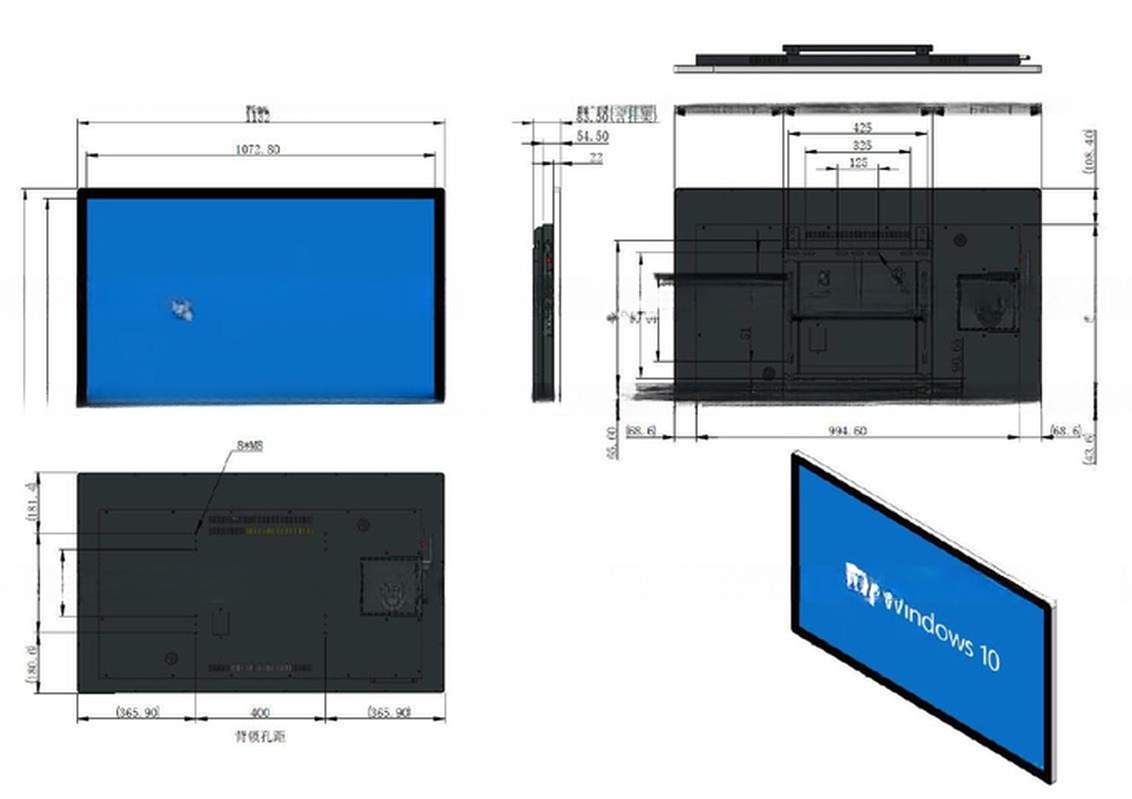 49" 50" inch touch screen all in one computer kiosk android Win10 advertising player touchscreen monitor with mounting bracket