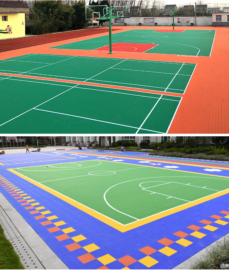 Removable 350g Outdoor Sports Surfaces Interlocking Flooring No Bulging