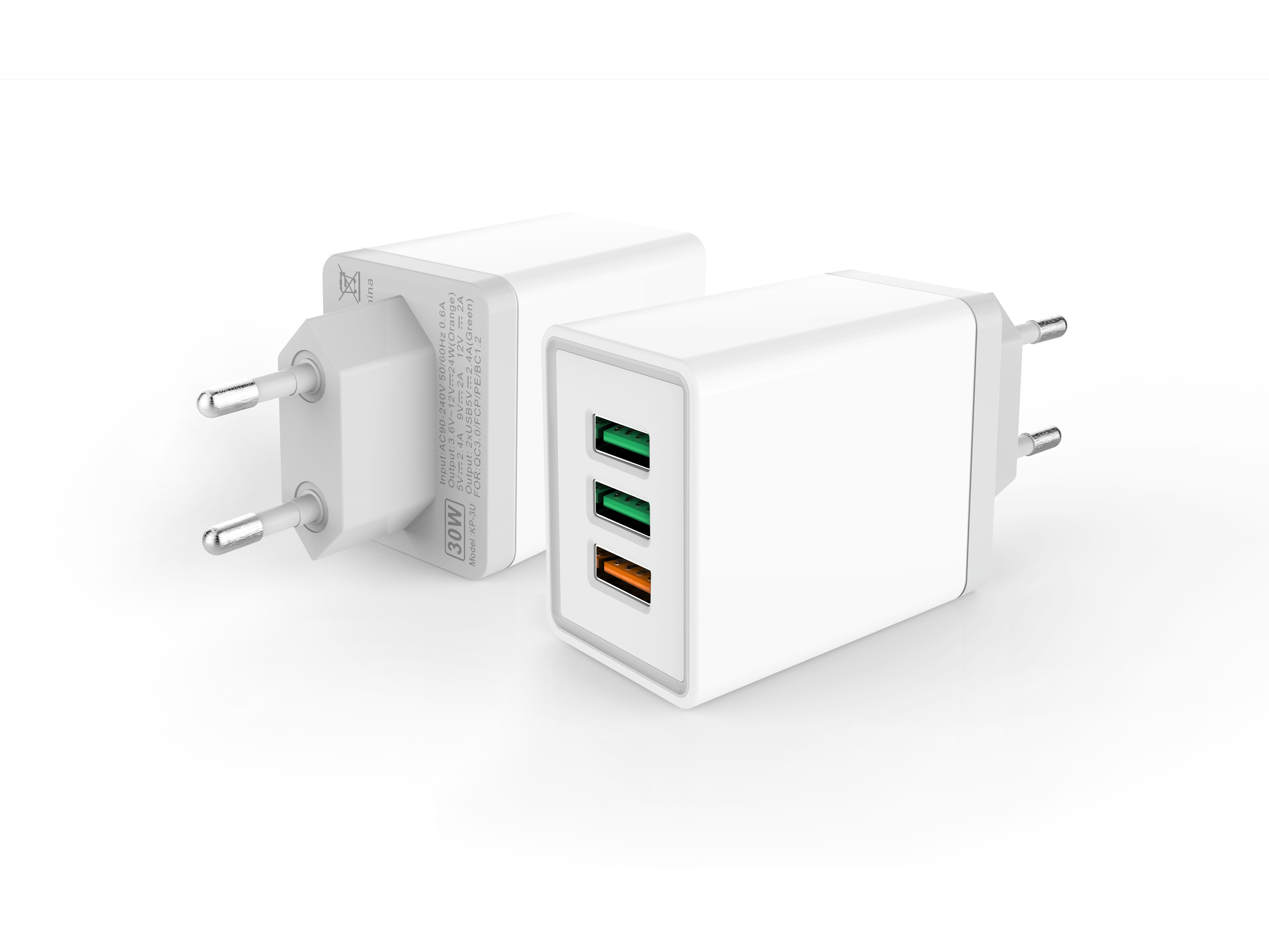 USB 3 Ports QC3.0 Universal 30w Wall Charger Adapter