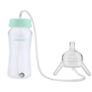 Wholesale Hands Free Baby Feeding Bottle For Parents Straight Round 10oz Feeding Bottle Glass Newborn from china suppliers