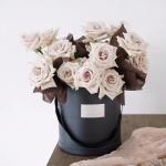 3mm Thick Customized Logo Rose Gold Stamped Round Flower Gift Box with Lid and