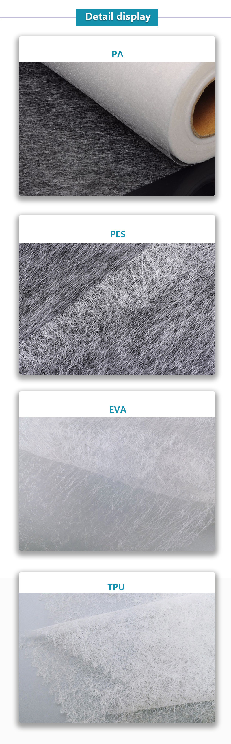 TPU Non - woven Hot Melt Fusible Web For Garment Bonding