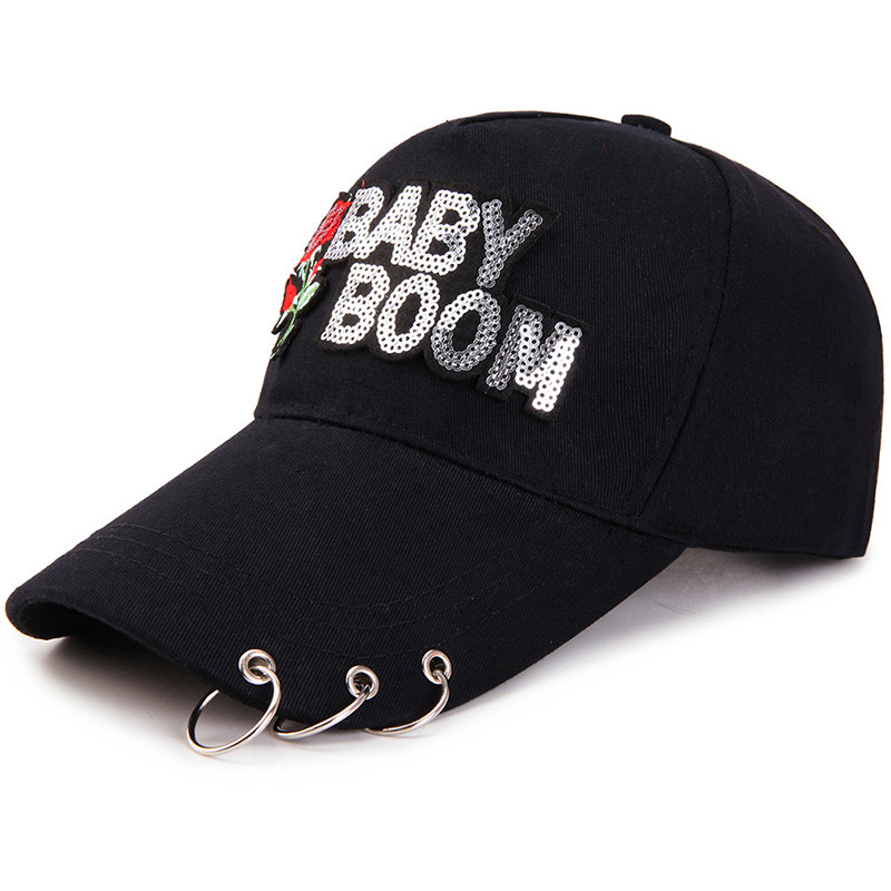 High Quality New Fashion Casual Hip-hop rivets Sport Cap Custom Unisex Ponytail trucker hat color:dark blue size:adult