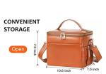 Practical Leather Insulated Lunch Bag Cooler Waterproof Durable
