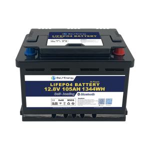 Wholesale RV LiFePO4 Battery for energy storgage 12V 105AH with BT and self-heating from china suppliers