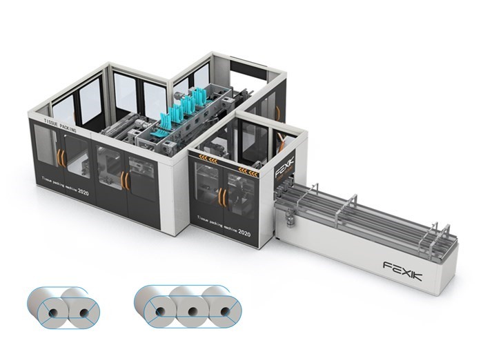 3Lanes 50mic Toilet Paper Roll Machine Plc Motion