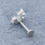 Clear Zircon Gems Labret Piercings Jewelry 16G 8mm Labret Stud Earring