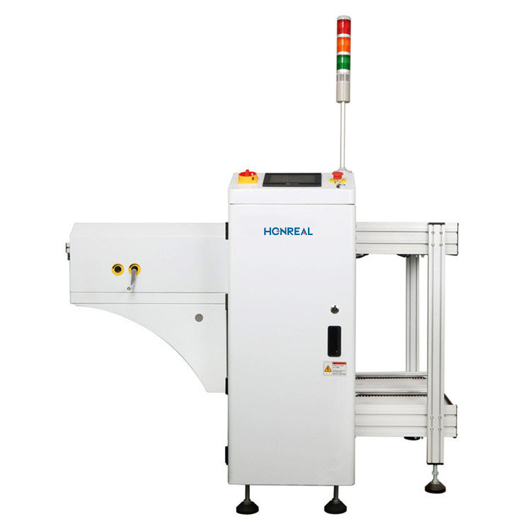 SMT assembly line automatic PCB magazine unloader PCB conveyor loading time approx 6 seconds Step pitches select 1-4