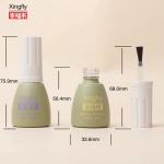 Clear 12ml Luxury Empty Gel Glass Nail Polish Bottle Custom Logo Square Nail