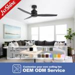 Energy Saving And Low Noise DC Motor Solid Wood Ceiling Fan 52" Diameter