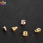 Multicolor Stainless Steel 3D Digital Numbers Pendant