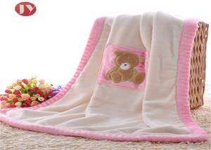 China 100% Polyester Knitted cute Animal  embroidery Baby Blanket China Factory Supply Blanket With Animal Heads on sale