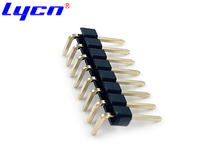 3.0 AMP Right Angle PCB Header Single Row 2.54 Mm Pitch Connector