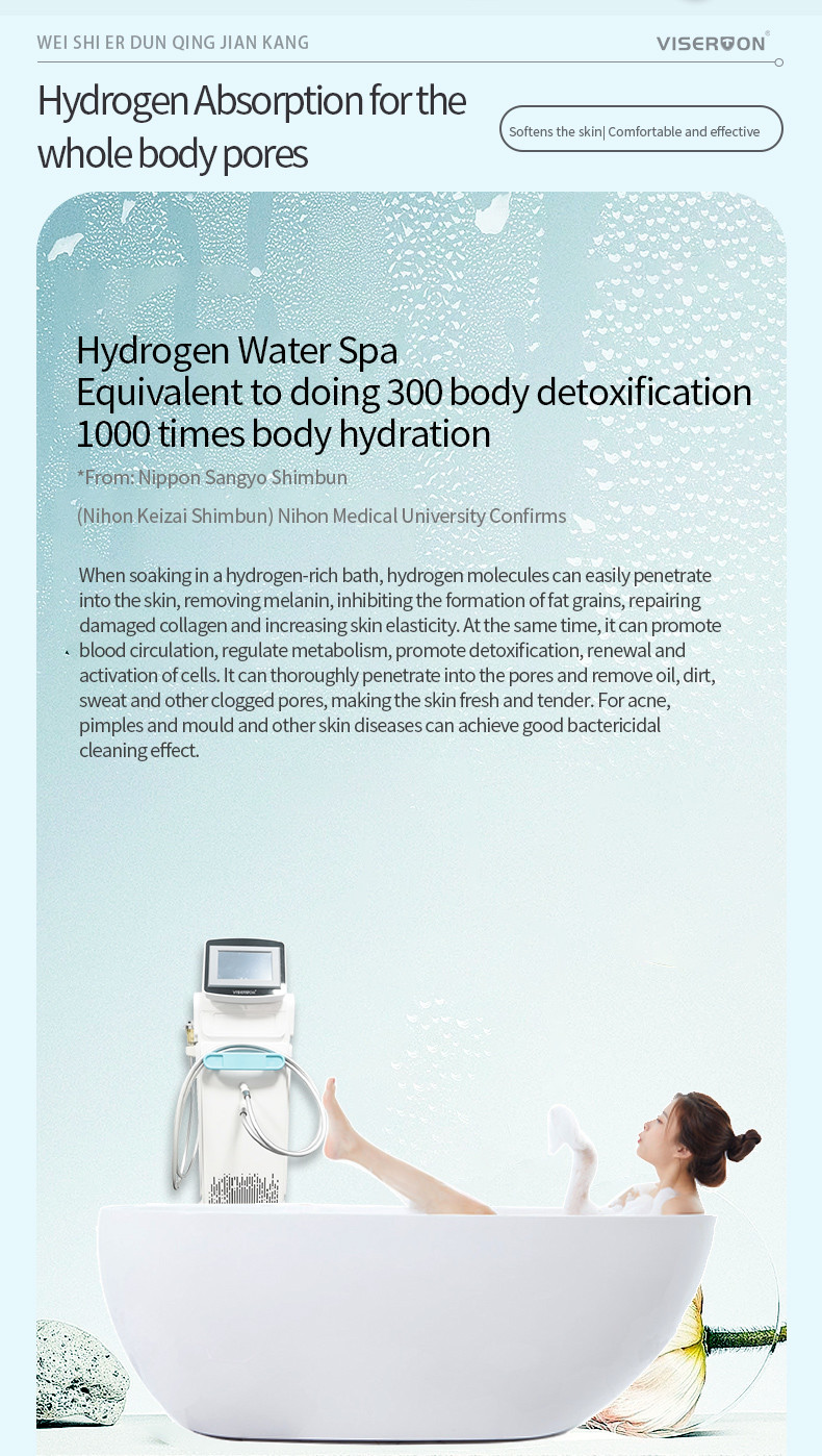 H2 Hydrogen Bath Generator Machine for Skincare and Elasticity Spa Treatmen