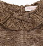 Antumn Winter Ruffle neck Long Sleeve Newborn Girls Organic Cotton Kids Infant