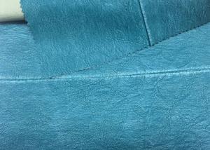 Wholesale 330 Gsm Blue PU Washed Leather 100% Rayon Backing For Garment 0.60 Mm Thickness from china suppliers