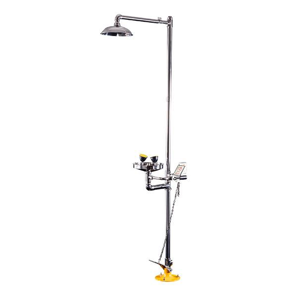 Double Hands Push Emergency Safety Shower And Eyewash Station 304 Stainless