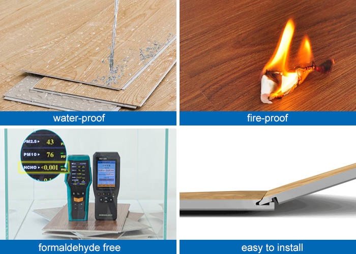 Commercial Rigid Core Vinyl Easy Installation Indoor SPC Flooring Shock Proof ISO9001