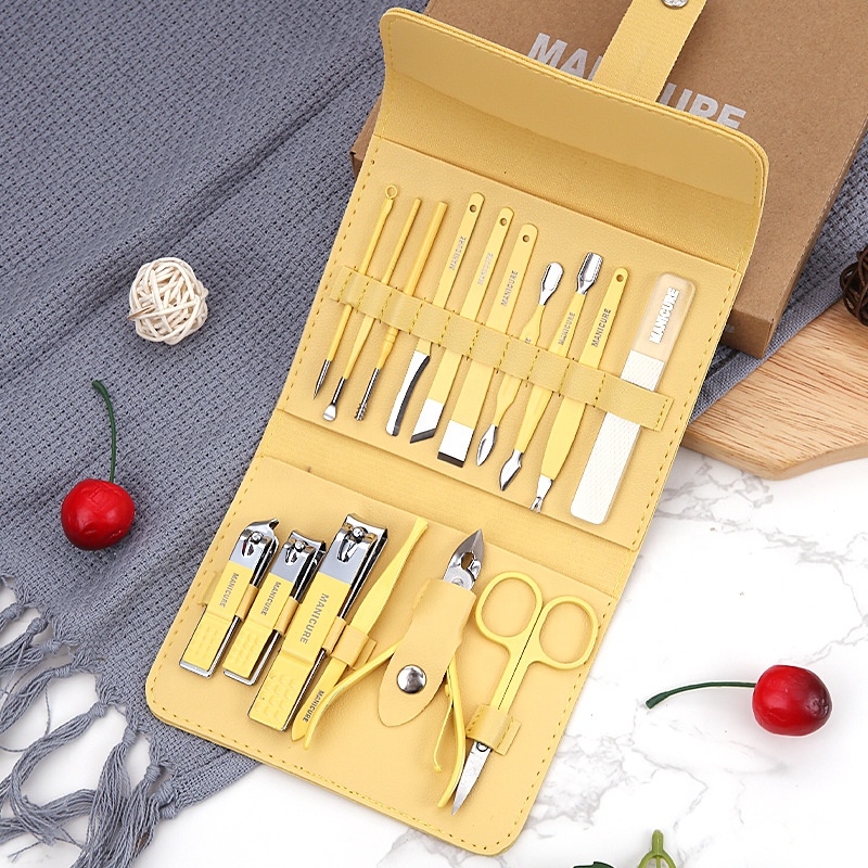 Manicure Set Nail Clippers Tools Household 4/12/16Pcs Stainless Steel Ear Spoon Nail Cutters Scissors Kit For Manicure Tools