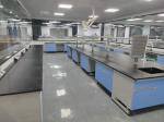 Light Blue Colour Wood Lab Island Workbench Lab Furniture Series